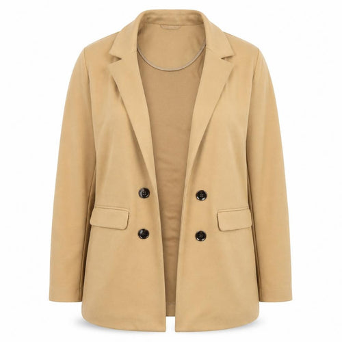 F&F Women’s Beige Blazer Jacket Size 10 Regular Fit Lined Classic Style