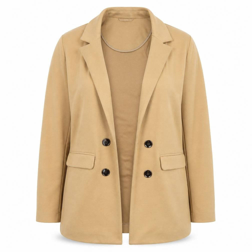 F&F Women’s Beige Blazer Jacket Size 10 Regular Fit Lined Classic Style