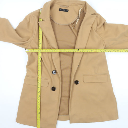 F&F Women’s Beige Blazer Jacket Size 10 Regular Fit Lined Classic Style