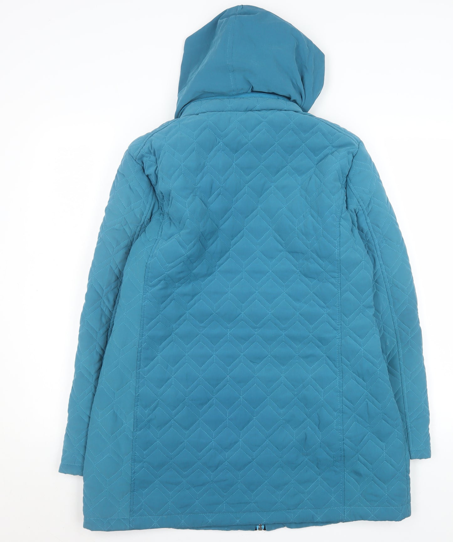 Bonmarché Women’s Blue Quilted Hooded Long Coat Size 16