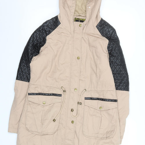 Outerwear Premium Collection Womens Beige Parka Jacket Size 10 Hooded Lined
