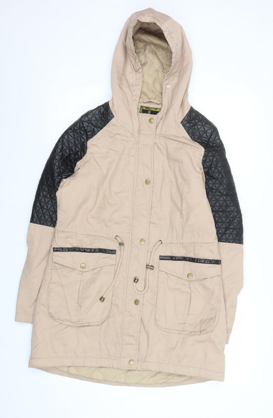 Outerwear Premium Collection Womens Beige Parka Jacket Size 10 Hooded Lined