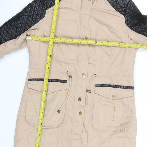 Outerwear Premium Collection Womens Beige Parka Jacket Size 10 Hooded Lined