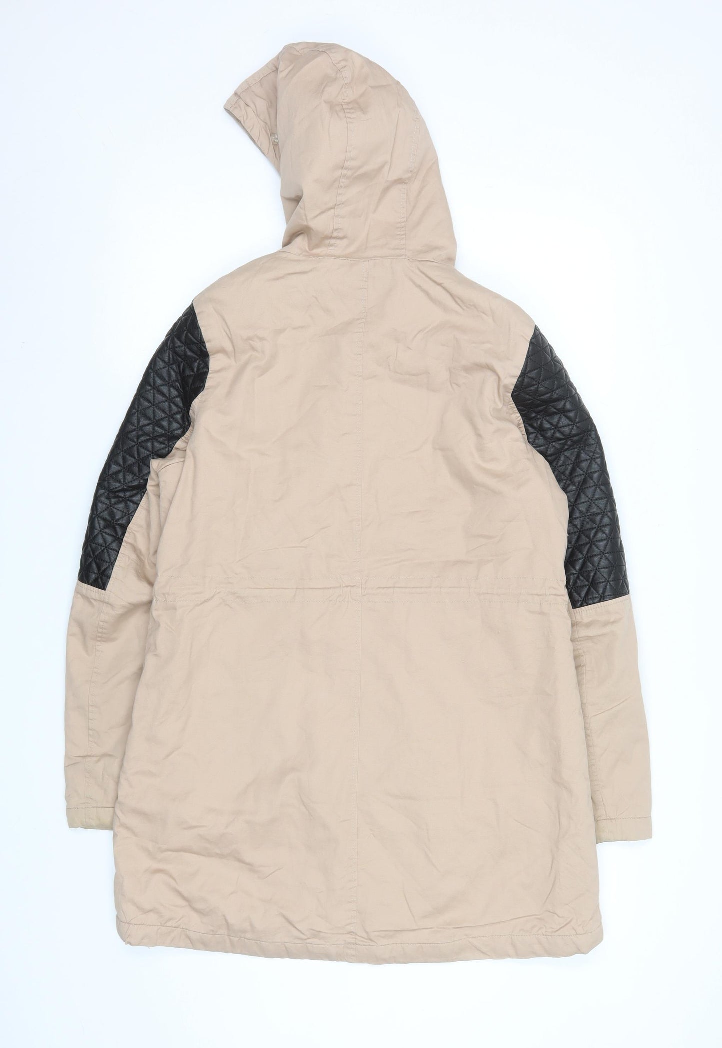 Outerwear Premium Collection Womens Beige Parka Jacket Size 10 Hooded Lined