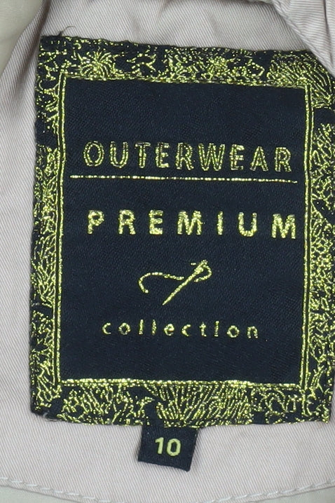 Outerwear Premium Collection Womens Beige Parka Jacket Size 10 Hooded Lined