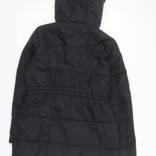 New Look Women's Black Hooded Puffer Jacket Size 12