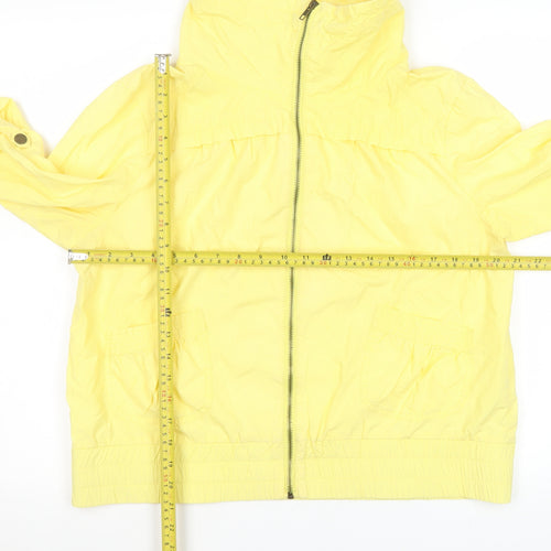 Papaya Women Yellow Windbreaker Jacket Size 12 Elastic Waist
