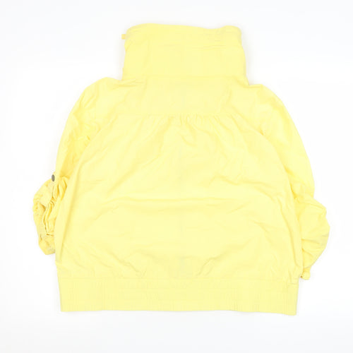 Papaya Women Yellow Windbreaker Jacket Size 12 Elastic Waist