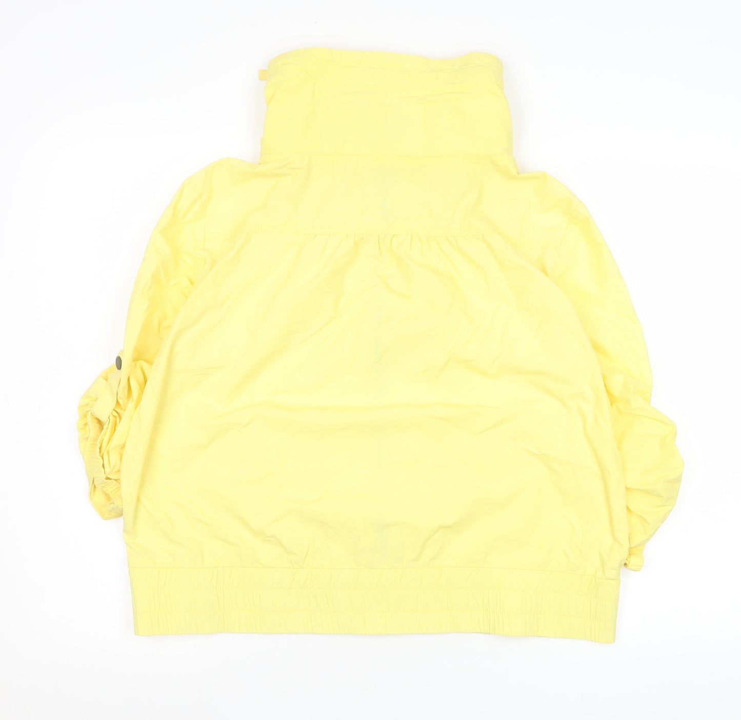 Papaya Women Yellow Windbreaker Jacket Size 12 Elastic Waist