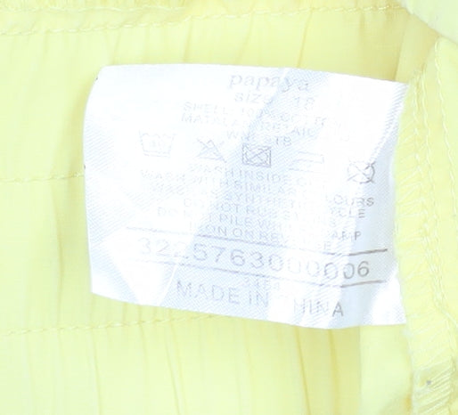 Papaya Women Yellow Windbreaker Jacket Size 12 Elastic Waist