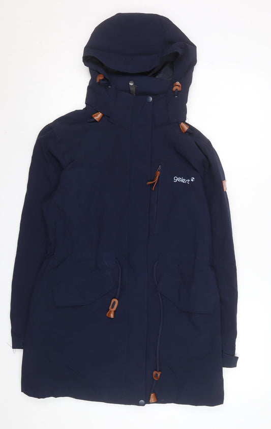 Gelert Women Blue Waterproof Hooded Parka Coat Size 12