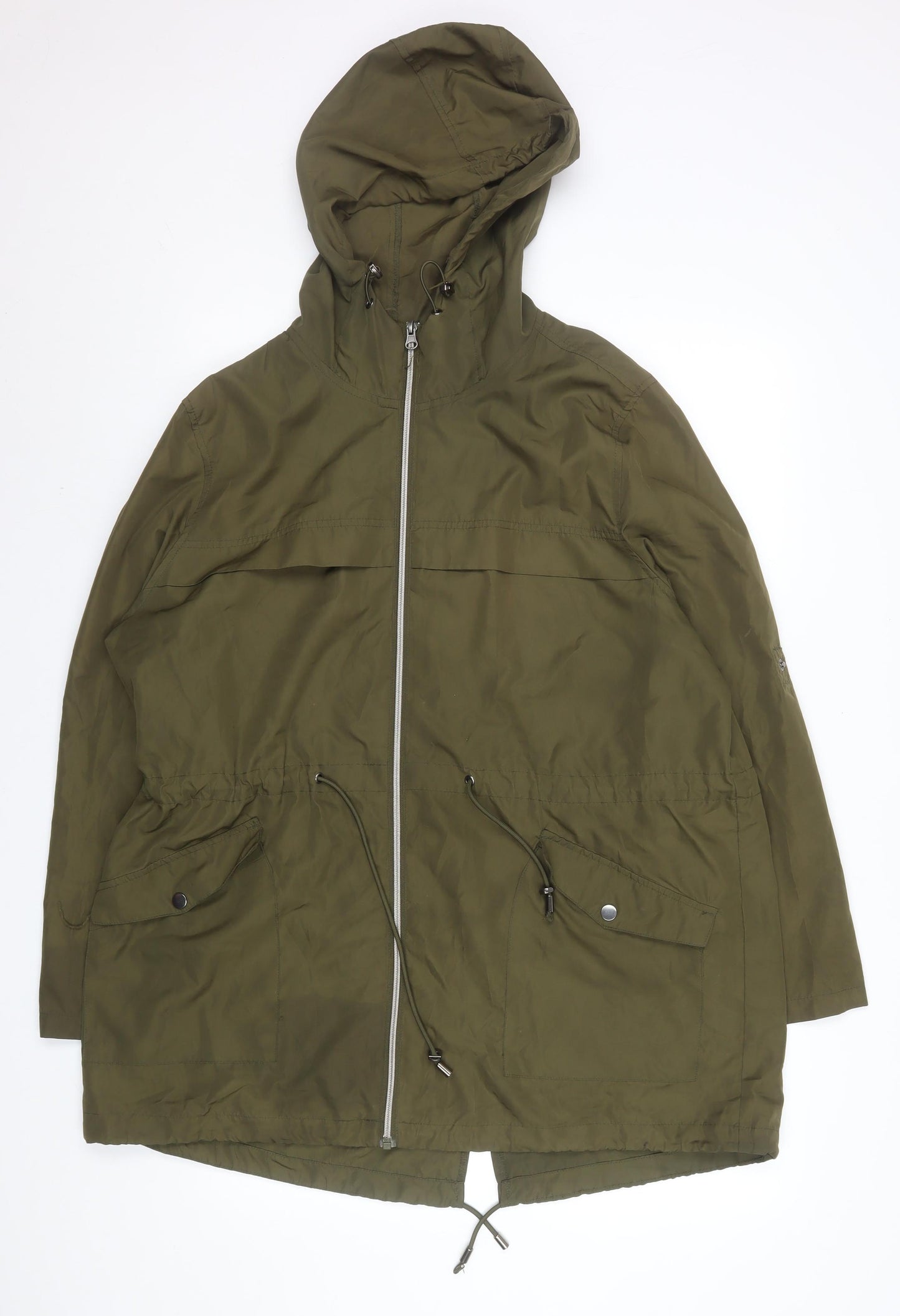 Primark Cares Women’s Green L Hooded Parka Jacket with Drawstring Waist