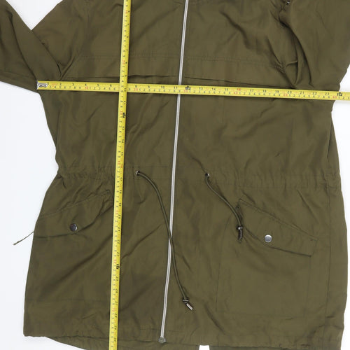 Primark Cares Women’s Green L Hooded Parka Jacket with Drawstring Waist