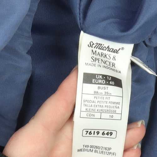 Marks and Spencer Women Blue Petite Size 12 Parka Jacket