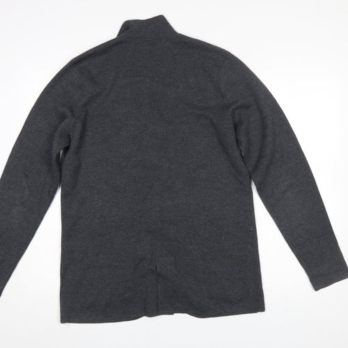 Guide London Men Grey Collared Button Cardigan Jumper M