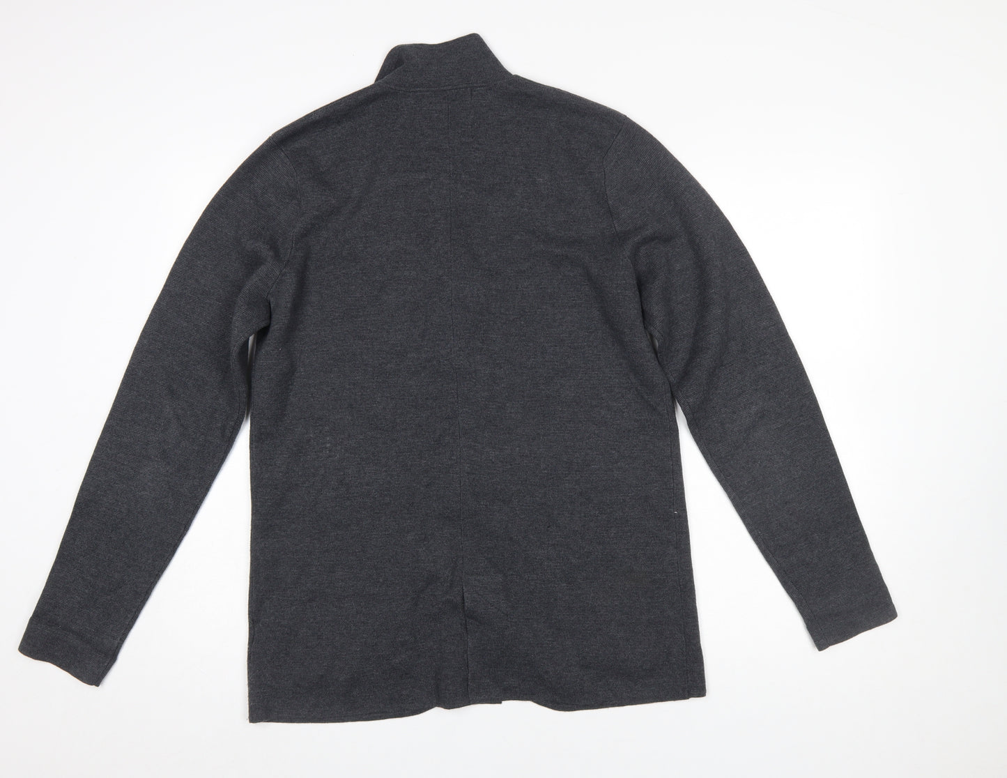 Guide London Men Grey Collared Button Cardigan Jumper M