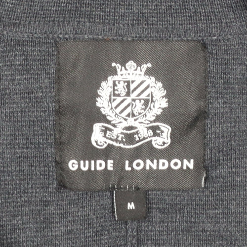 Guide London Men Grey Collared Button Cardigan Jumper M