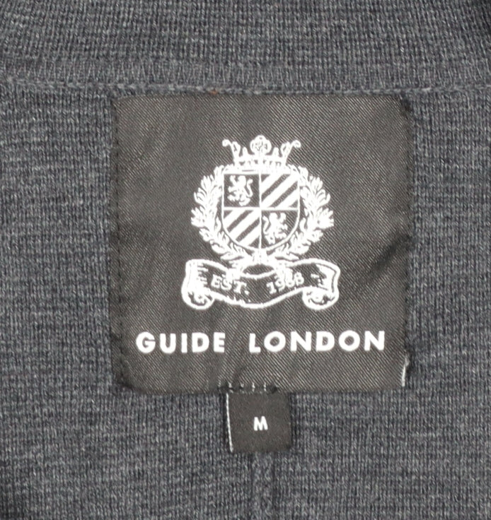 Guide London Men Grey Collared Button Cardigan Jumper M