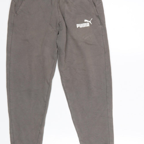 Puma Womens Grey XS Jogger Trousers with Logo Sports Casual