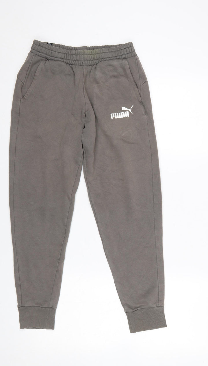 Puma Womens Grey XS Jogger Trousers with Logo Sports Casual