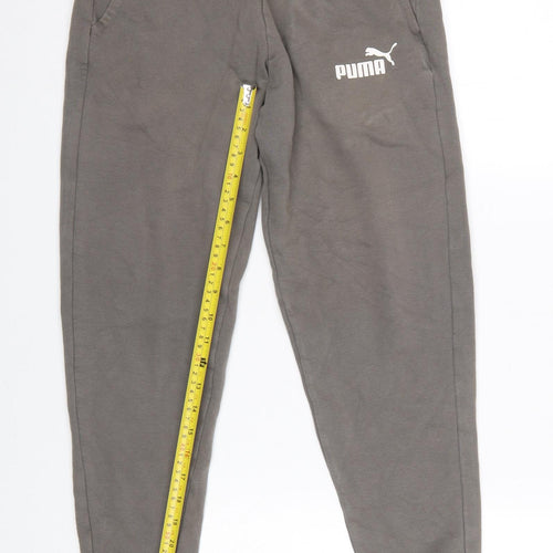 Puma Womens Grey XS Jogger Trousers with Logo Sports Casual