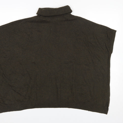 New Look Women’s Brown Roll Neck Sleeveless Knit Jumper Size S