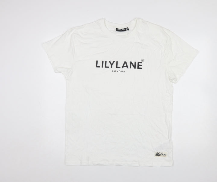 LilyLane London Men's White Cotton Crew Neck T-Shirt Size M