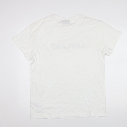 LilyLane London Men's White Cotton Crew Neck T-Shirt Size M