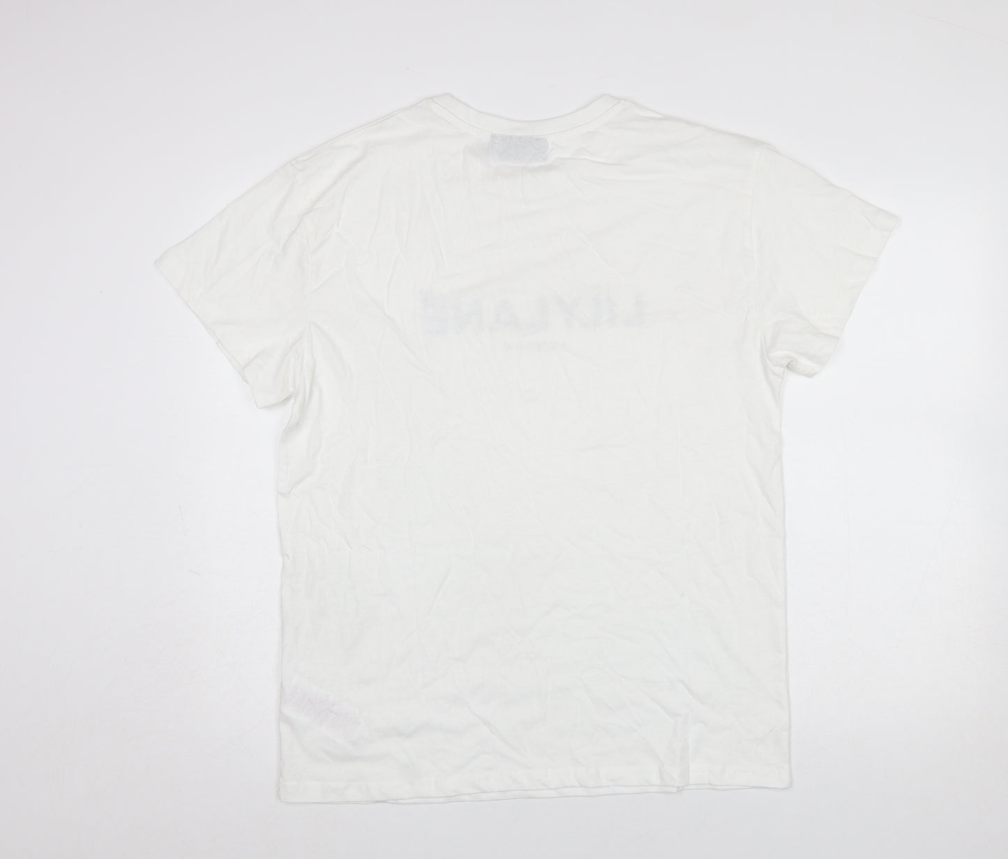 LilyLane London Men's White Cotton Crew Neck T-Shirt Size M