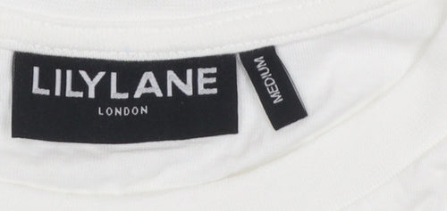 LilyLane London Men's White Cotton Crew Neck T-Shirt Size M