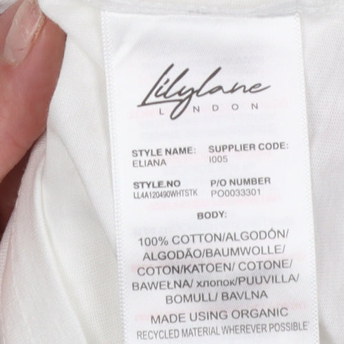 LilyLane London Men's White Cotton Crew Neck T-Shirt Size M