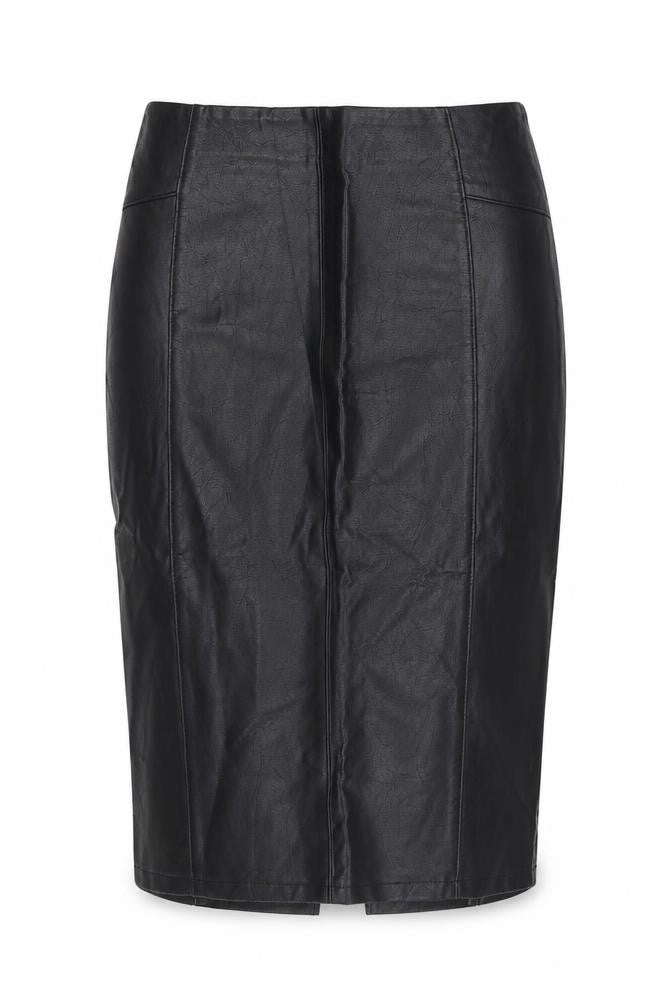 Papaya Women’s Black Knee Length Faux Leather Pencil Skirt Size 8