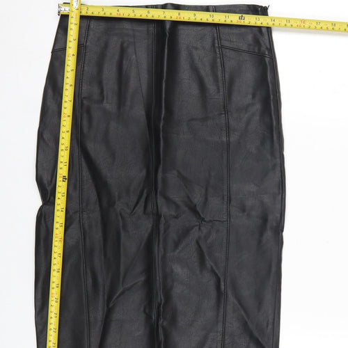 Papaya Women’s Black Knee Length Faux Leather Pencil Skirt Size 8