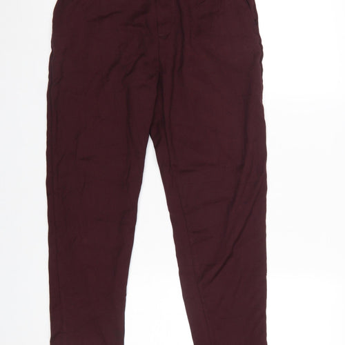 H&M Women’s Brown Tapered Trousers Size 8 L.O.G.G. Elastic Waist