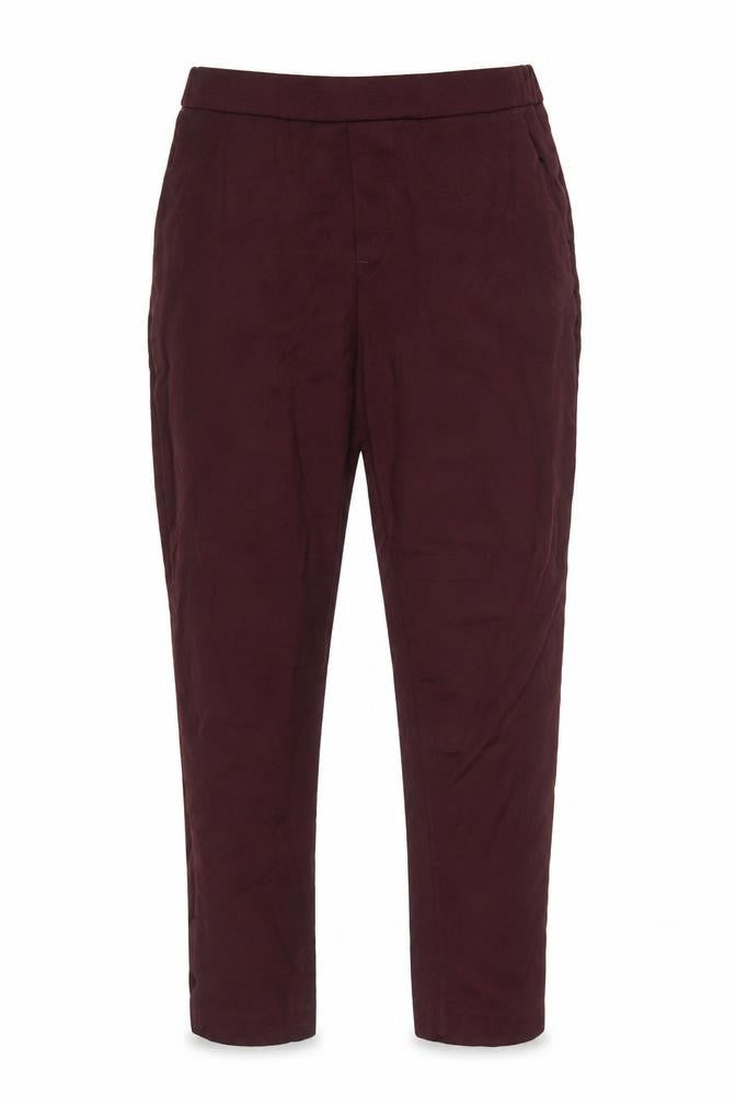 H&M Women’s Brown Tapered Trousers Size 8 L.O.G.G. Elastic Waist