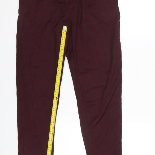 H&M Women’s Brown Tapered Trousers Size 8 L.O.G.G. Elastic Waist