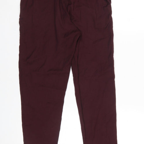 H&M Women’s Brown Tapered Trousers Size 8 L.O.G.G. Elastic Waist