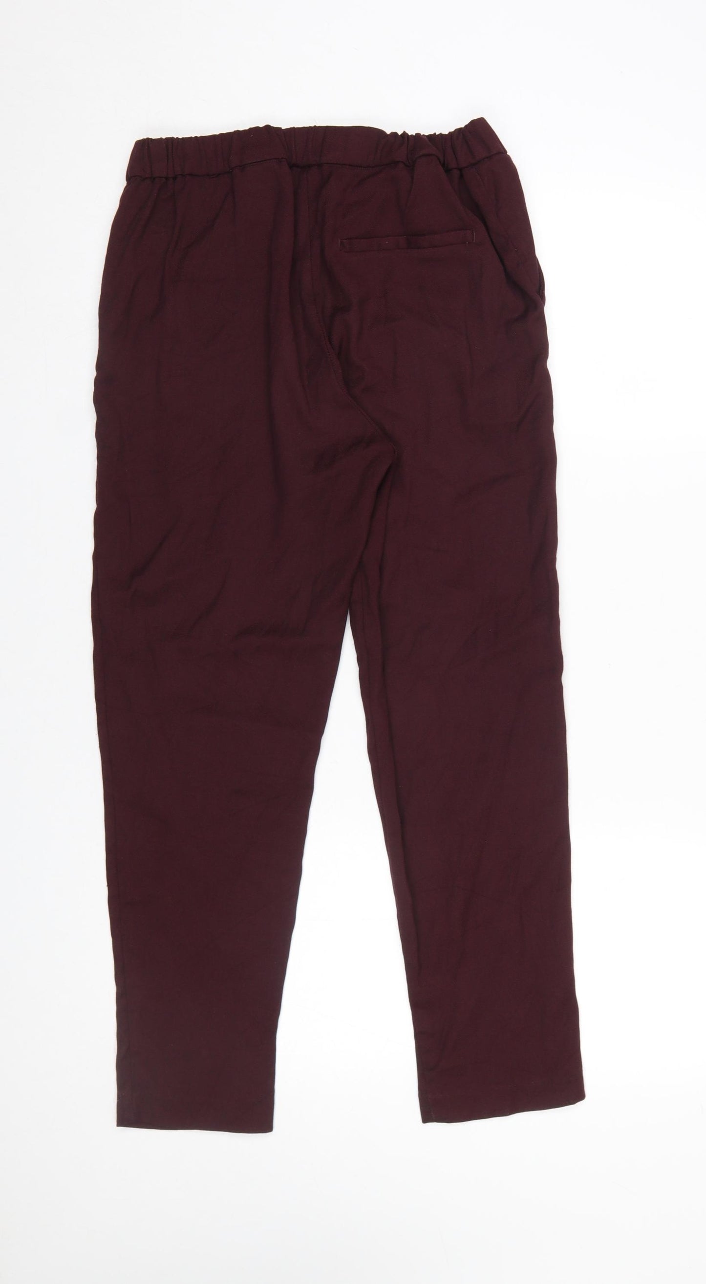 H&M Women’s Brown Tapered Trousers Size 8 L.O.G.G. Elastic Waist