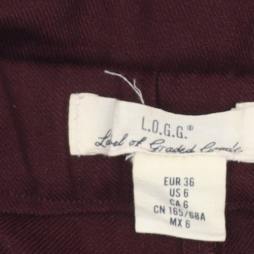 H&M Women’s Brown Tapered Trousers Size 8 L.O.G.G. Elastic Waist