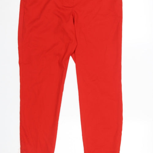 Next Women’s Red Ankle Trousers Size 12 Regular Polyester Blend