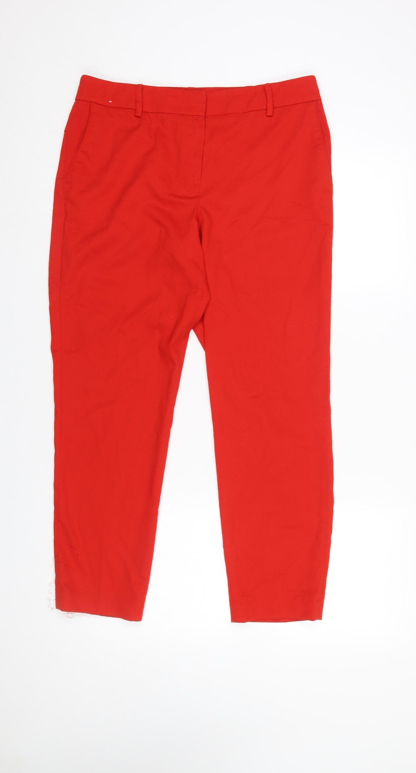Next Women’s Red Ankle Trousers Size 12 Regular Polyester Blend
