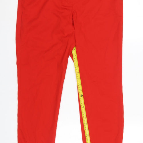 Next Women’s Red Ankle Trousers Size 12 Regular Polyester Blend
