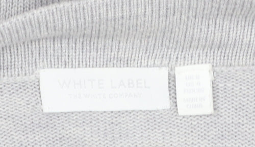 The White Company Women’s Grey Wool Blend Boat Neck Jumper Size 8