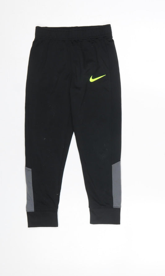 Nike Boys Black Jogger Trousers 5-6 Years Elastic Waist Activewear