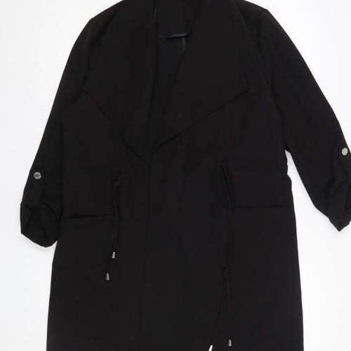 Star by Julien Macdonald Women's Black Mid-Length Overcoat Size 14