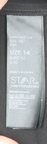 Star by Julien Macdonald Women's Black Mid-Length Overcoat Size 14