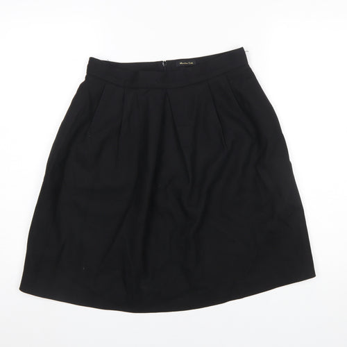 Massimo Dutti Women's Black A-Line Knee Length Skirt Size 12