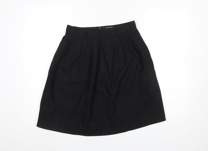 Massimo Dutti Women's Black A-Line Knee Length Skirt Size 12