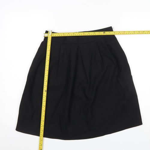 Massimo Dutti Women's Black A-Line Knee Length Skirt Size 12