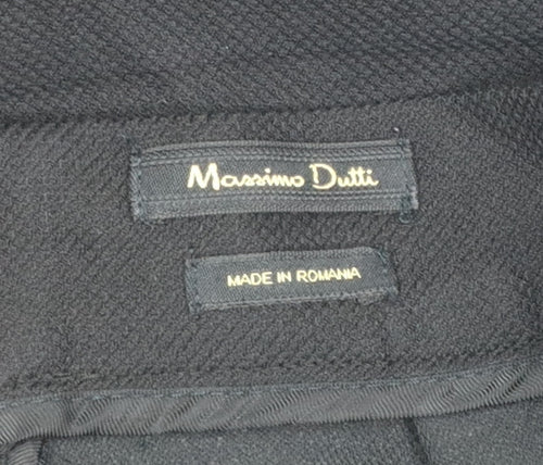 Massimo Dutti Women's Black A-Line Knee Length Skirt Size 12